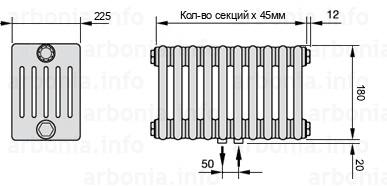 Схема (чертеж) радиатор